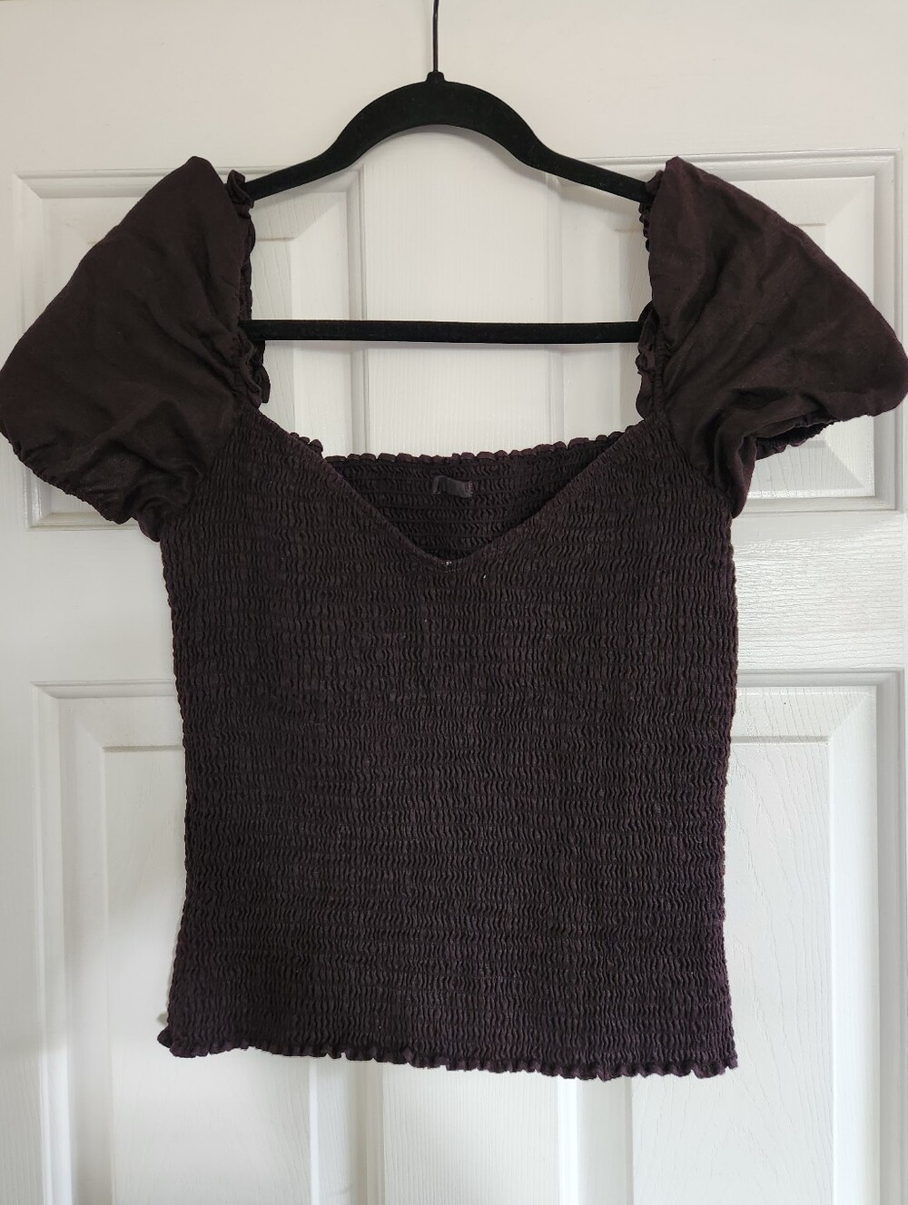 Reformation Puff Sleeve Smocked Milkmaid Top